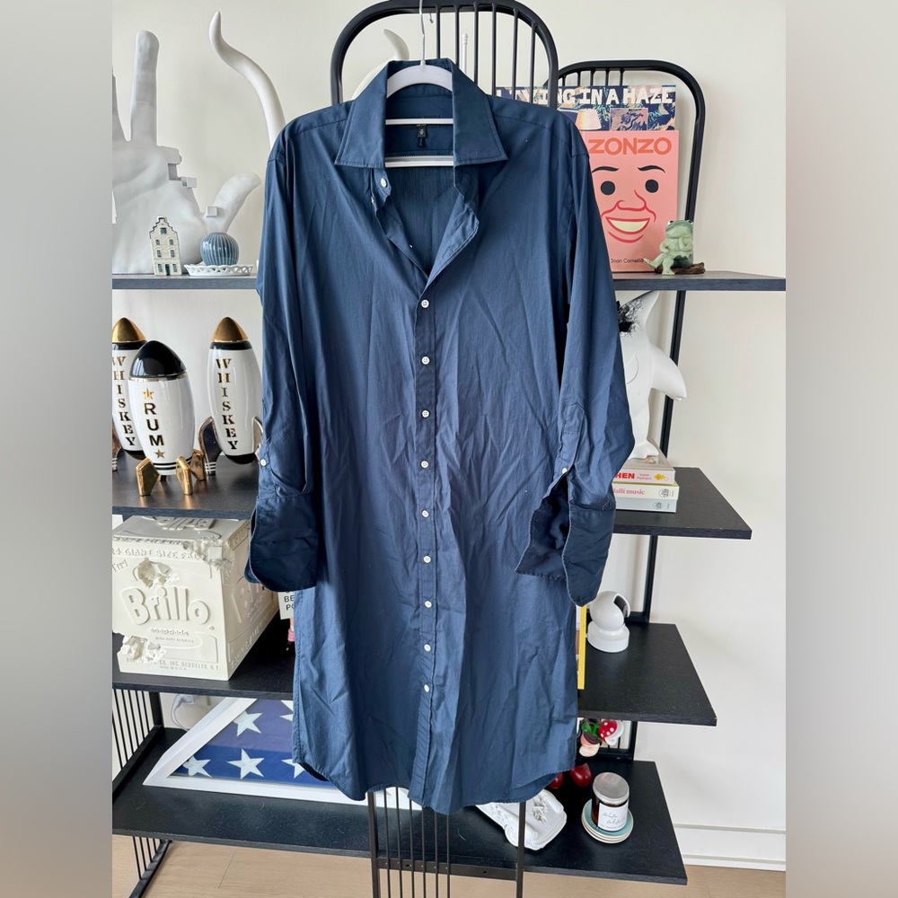 Rag & Bone Navy Oversized Shirt Dress